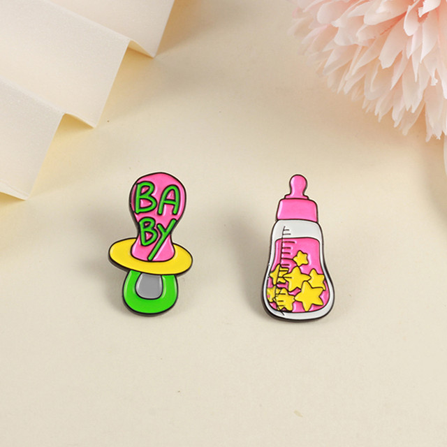 Pins Baby Accessories, Brooches Baby Bottles, Baby Gifts Pin Badge